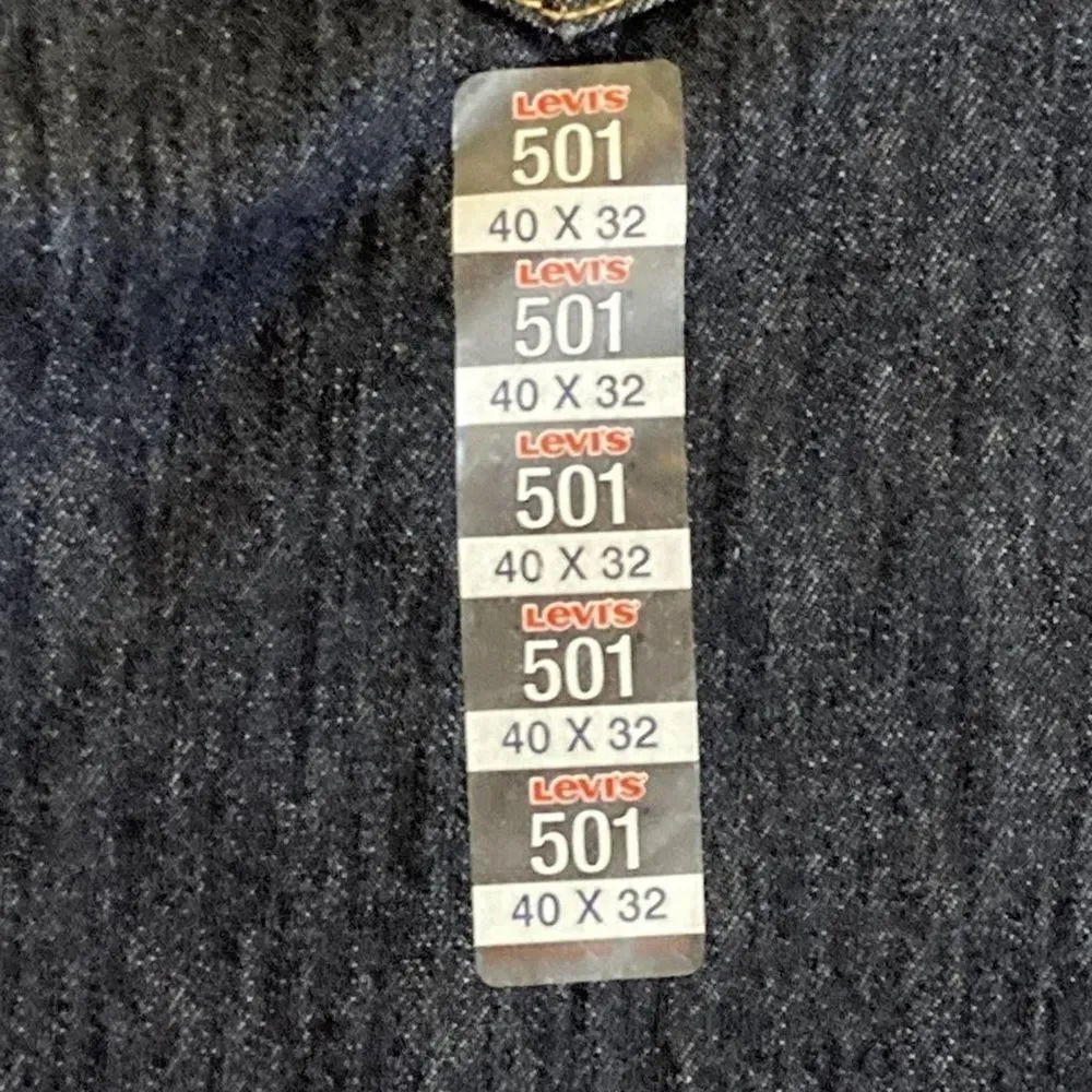 Levis 501 Button Fly Dark Wash Straight Leg Jeans 40x32 NWOT